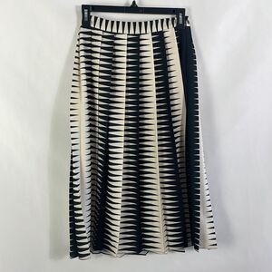 Arthur Arbesser Cream Black Pleated Midi Striped Skirt